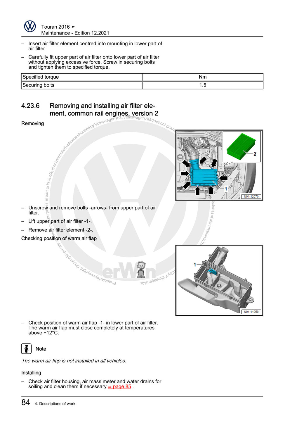 Workshop manual sample — interior (page 88)