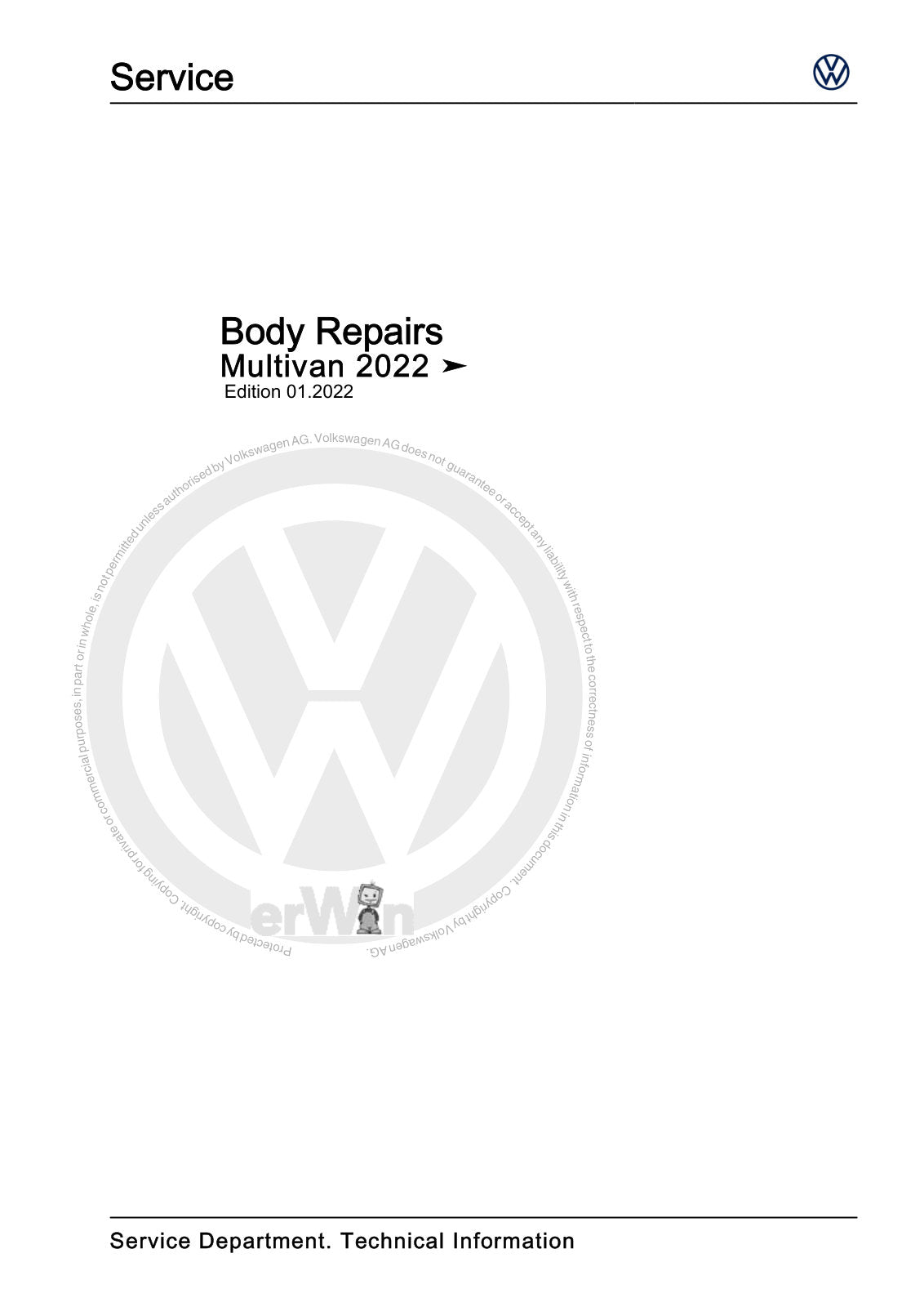 Workshop manual sample — cover (page 1)