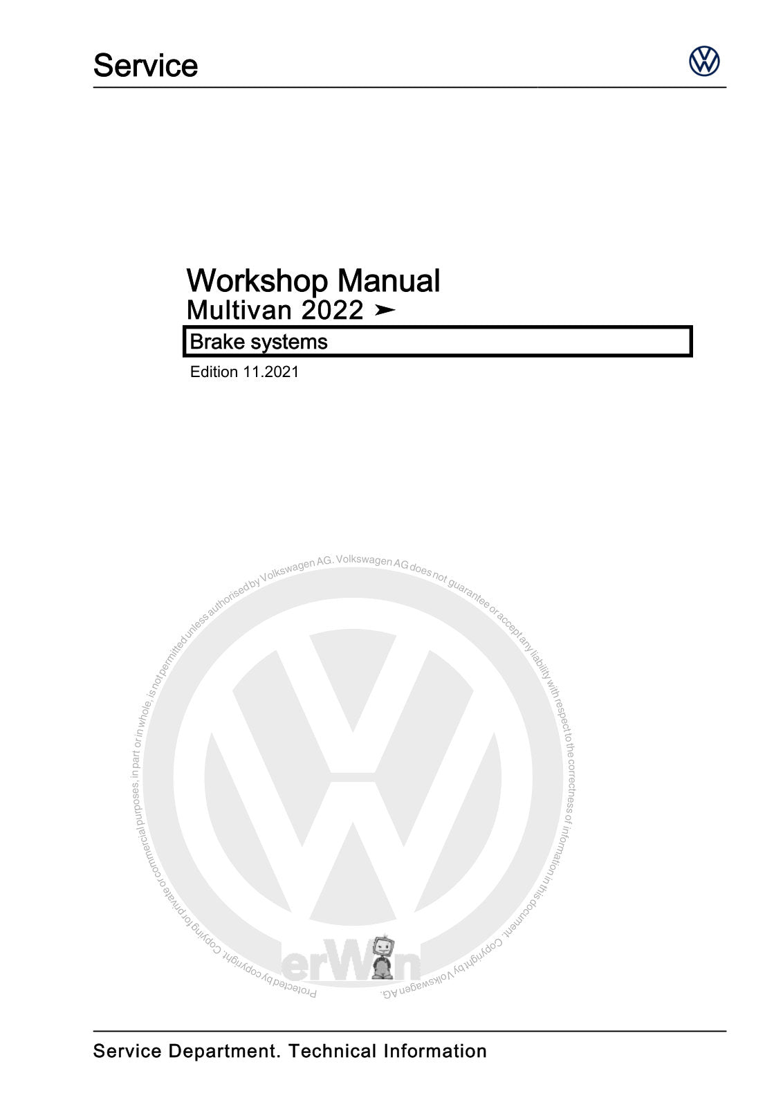 Workshop manual sample — cover (page 1)