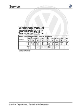 Workshop manual sample — cover (page 1)