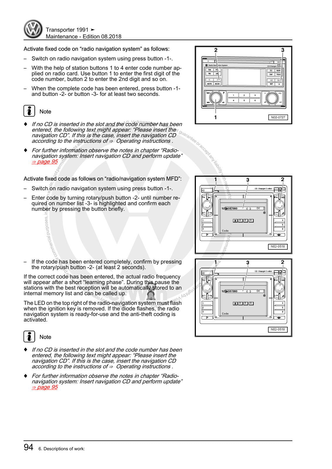Workshop manual sample — interior (page 98)