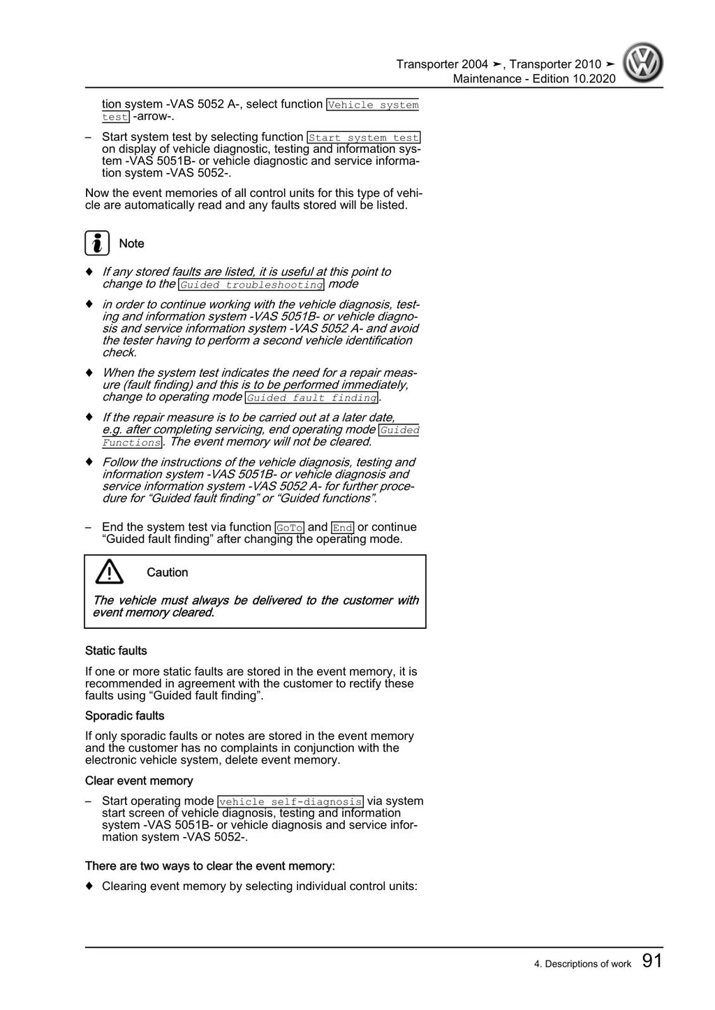 Workshop manual sample — interior (page 95)