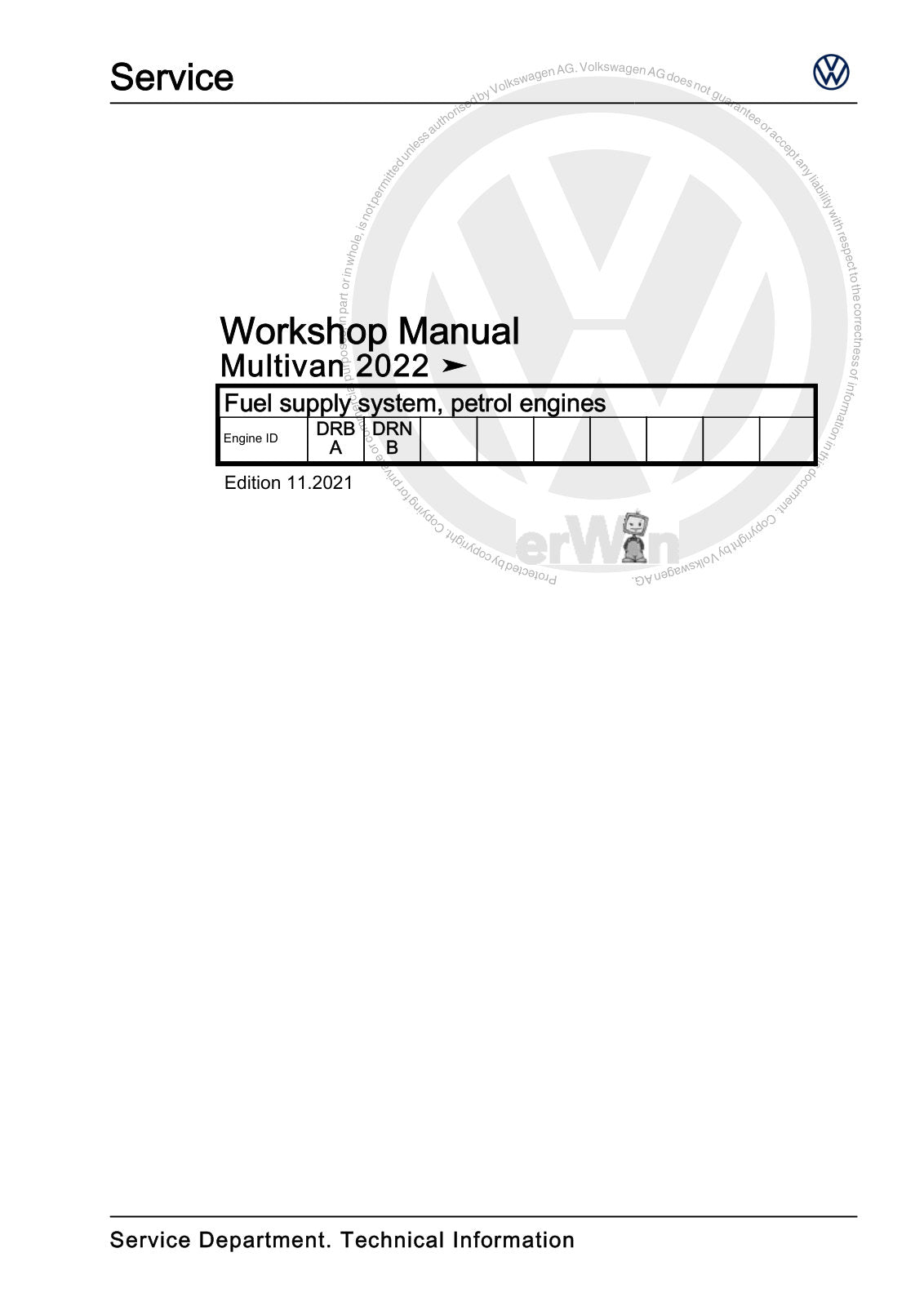 Workshop manual sample — cover (page 1)