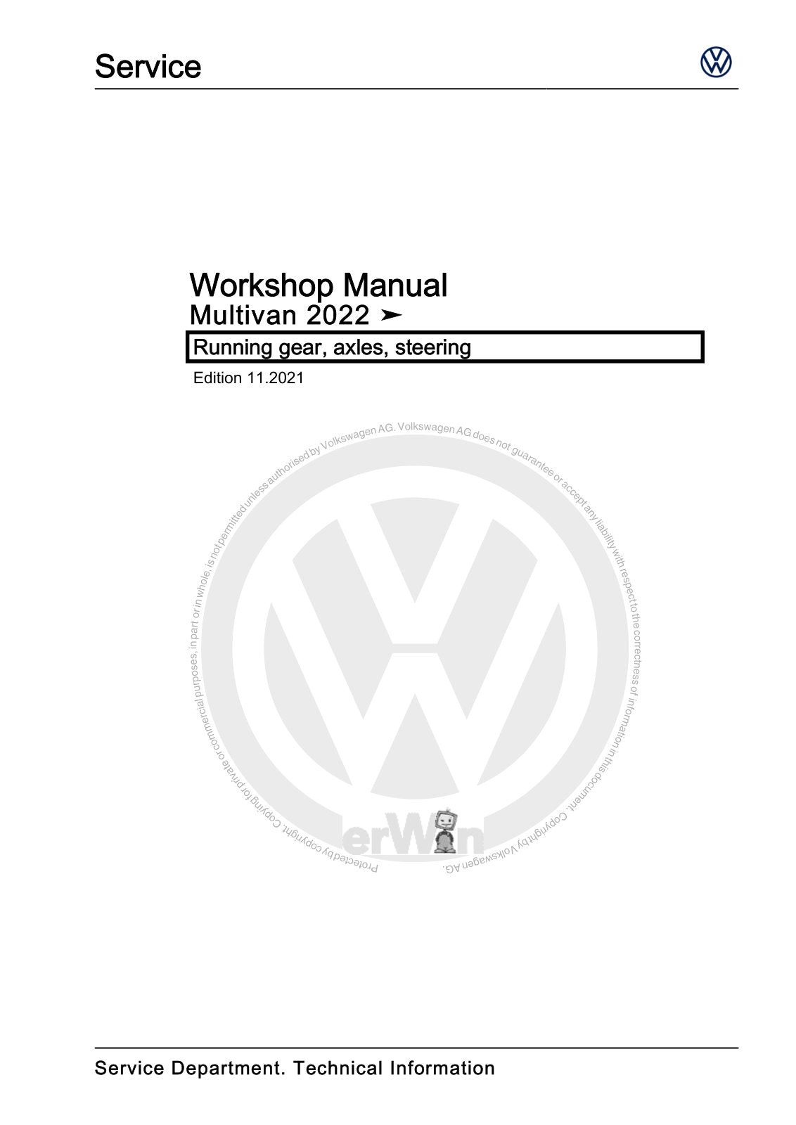 Workshop manual sample — cover (page 1)