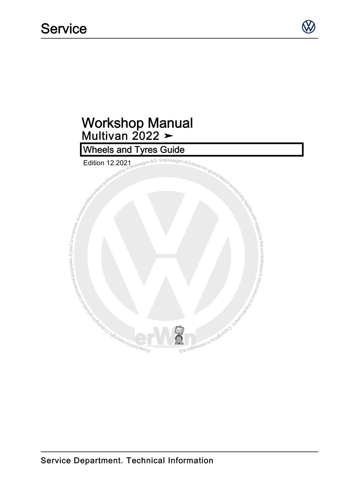 Workshop manual sample — cover (page 1)